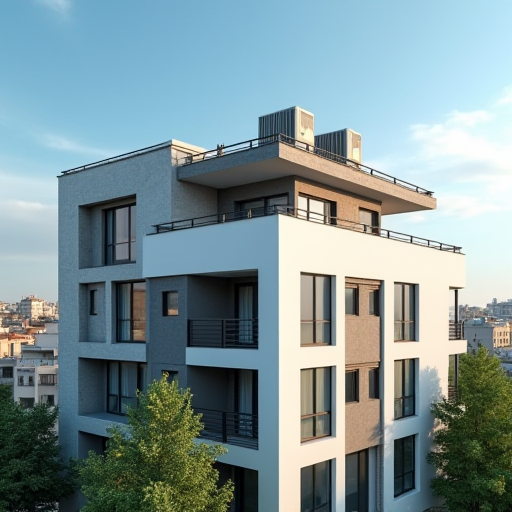 Sancaktepe'de bulunan, merkezi ısıtma ve soğutma sistemine sahip modern bir konut binası.