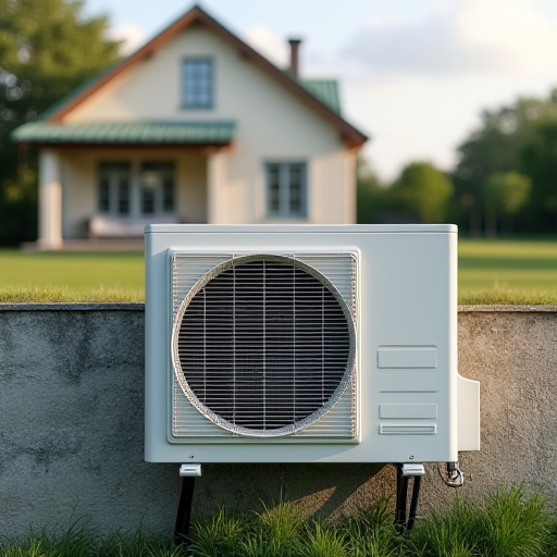 Duvara monte edilmiş modern klima ünitesi.