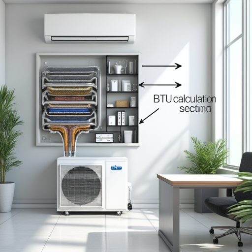 Klima cihazının detaylı şeması ve BTU hesaplama bölümü.