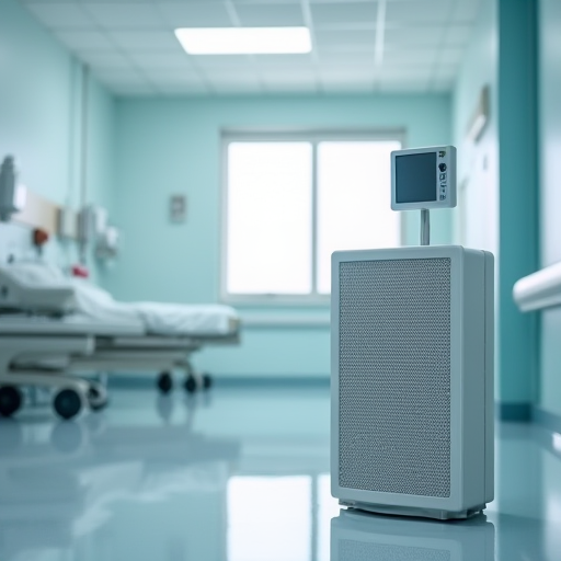 HEPA filtreli ve hava kalitesi monitörlü hastane odası.