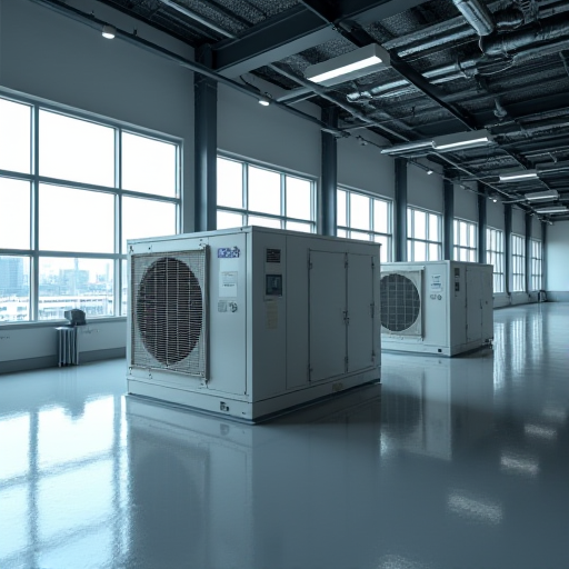 Bir ticari ofis binasındaki merkezi klima sistemi.