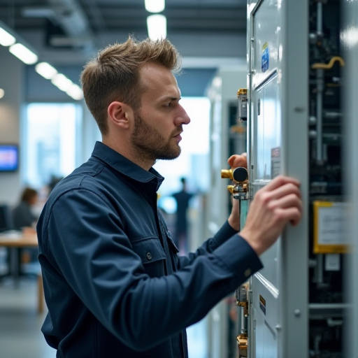 VRF sistemleri üzerinde çalışan bir teknisyen.