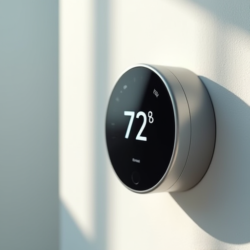 Duvara monte edilmiş dijital termostat.