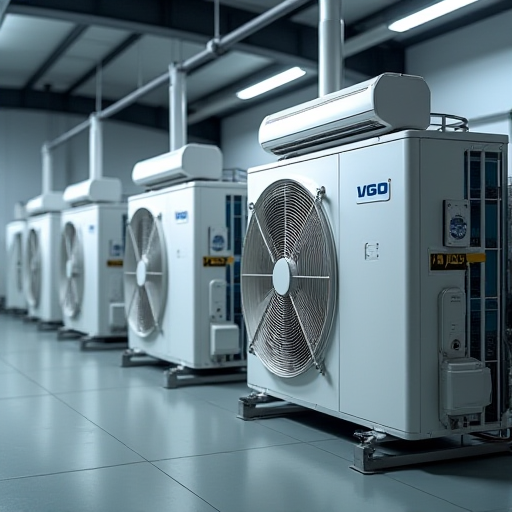 Ticari bir binadaki modern VRF sistemi.