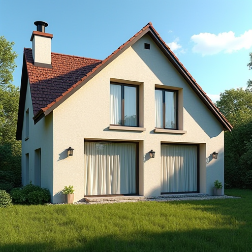 Doğal soğutma teknikleriyle iyi yalıtılmış bir ev.