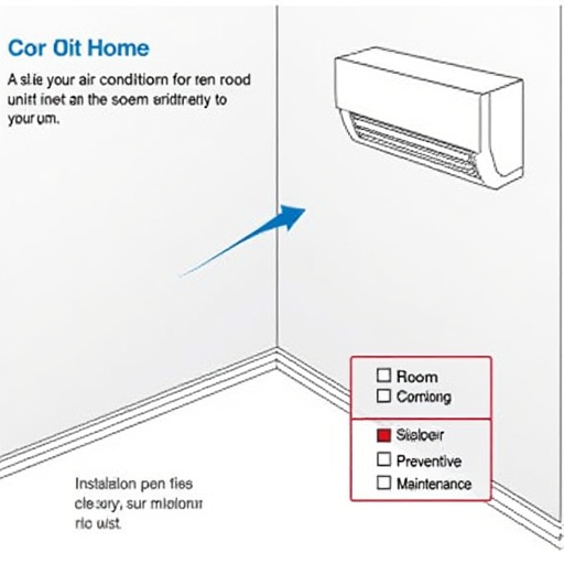 Klima ünitesinin yerleştirilmesi ve boyutları şeması.