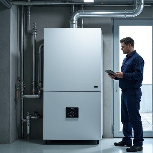 Profesyonelce monte edilmiş bir kazan.