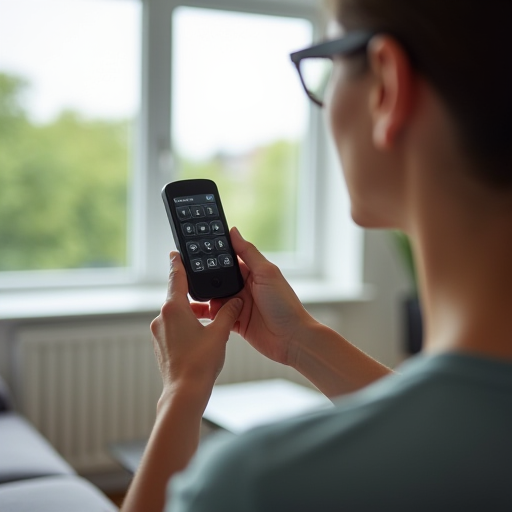 Kişi, klima uzaktan kumanda ayarlarını kontrol ediyor.