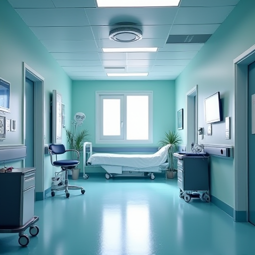 İleri düzeyde hava filtrasyon ünitelerine sahip bir hastane odasının iç görünüşü.