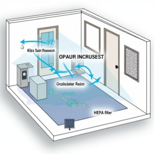 Ameliyathanedeki HEPA filtrelerin ve hava sirkülasyonunun bir illüstrasyonu.