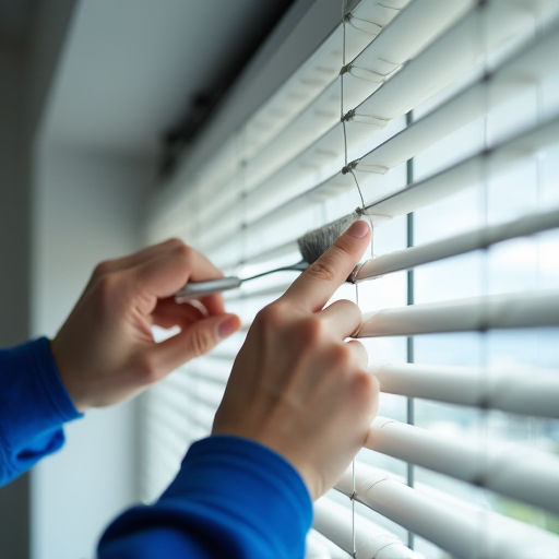 Bir hava perdesi filtresinin temizlenmesi.