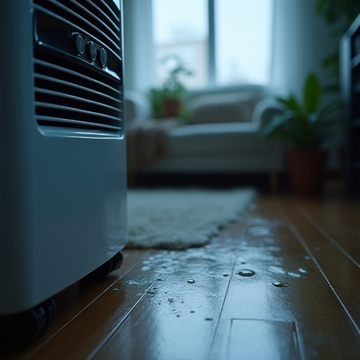 Yüksek nem oranına sahip bir odada nem alma cihazı.