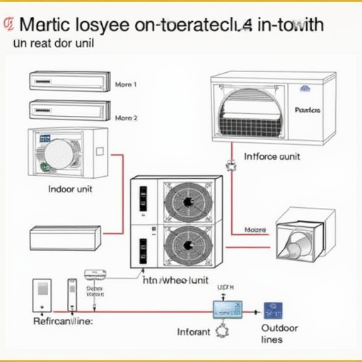 VRF sistem bileşenlerinin şeması.