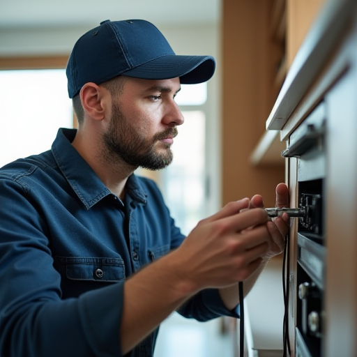 HVAC teknisyeni, bağlantıları sıkıyor.