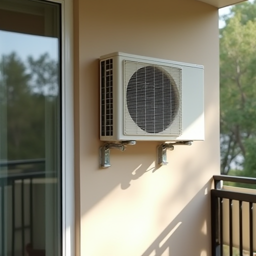 Küçük bir apartmanda mini split klima sistemi.