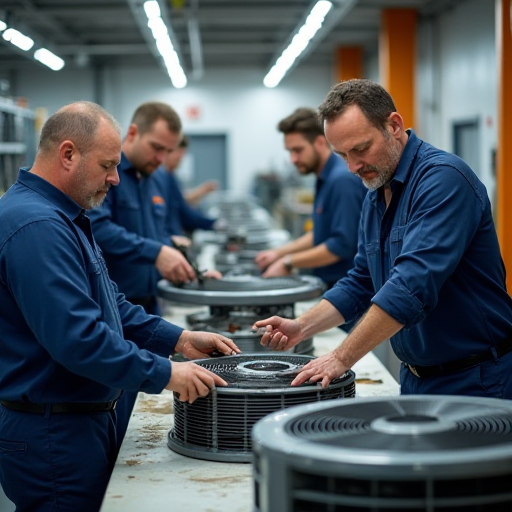 İş Başında Olan Isıtma, Havalandırma ve Klima Uzmanları.