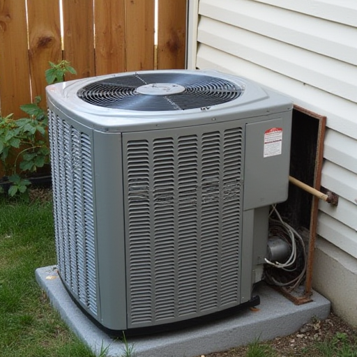 Bir klima ünitesinin etrafına ses yalıtımı malzemesi takılıyor.