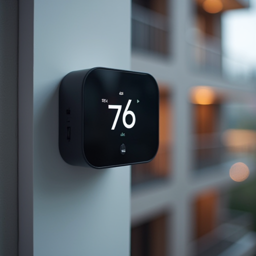 Yoğun nüfuslu bir binadaki akıllı termostat.