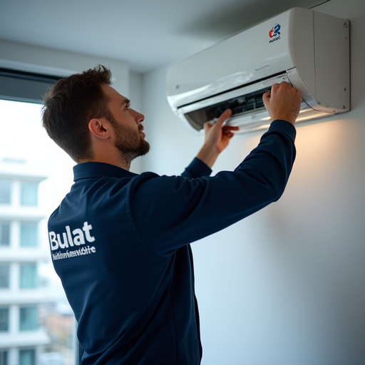 HVAC teknisyeni, bir sistem üzerinde çalışıyor.