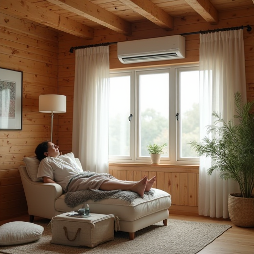 Uygun havalandırmaya ve yalıtıma sahip oda.