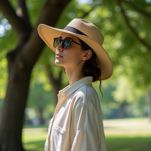 Uygun şekilde giyinmiş ve gölgede duran bir kişi.