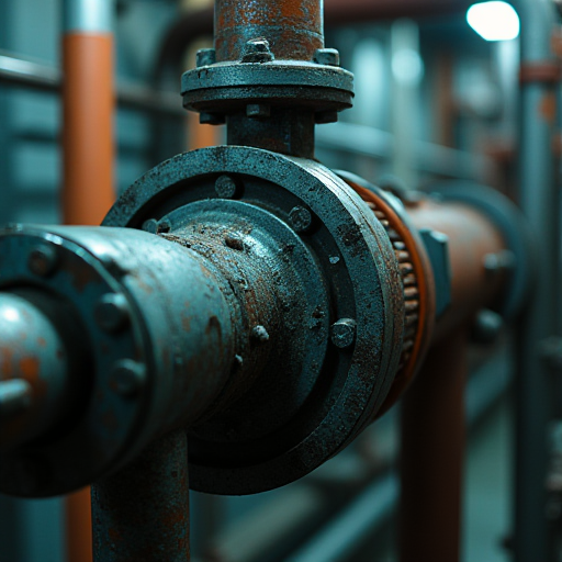 Kazan sistemindeki arızalı bir pompa.