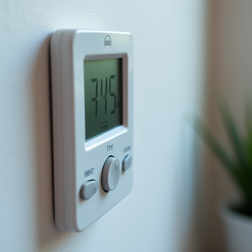 Programlanabilir bir termostatın yakın çekim fotoğrafı.