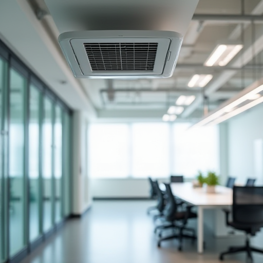 Tamamlanmış, kasetli tip klima montajı.