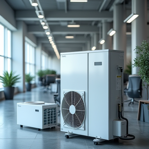 Modern bir ofiste iyi bakımı yapılmış bir VRF sistemi.