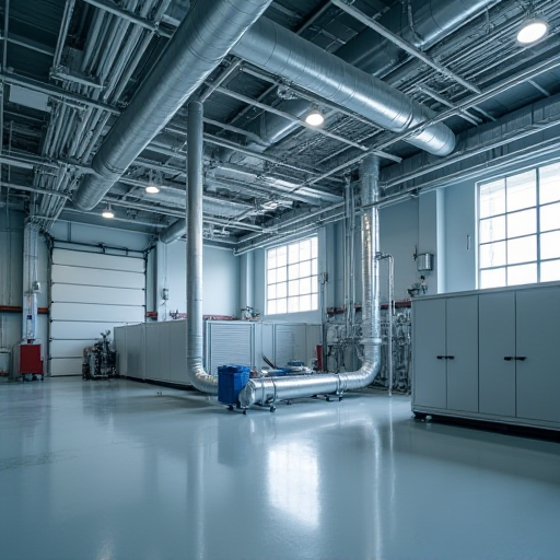 İyi bakımı yapılmış endüstriyel havalandırma sistemi.