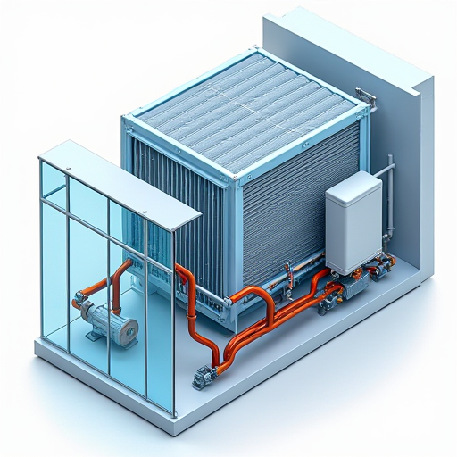 Evaporatörün vurgulandığı bir klima sistemi şeması.