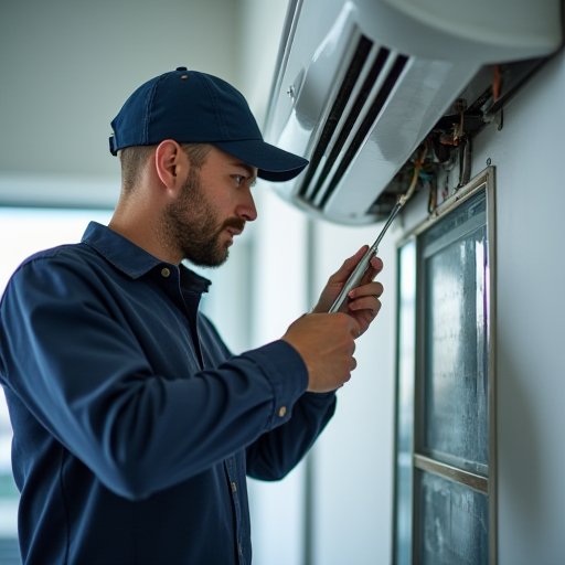 VRF klima cihazındaki arızalı bir sensörü onaran teknisyen.