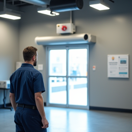 Tamamen monte edilmiş hava perdesi, ticari bir ortamda test edilmektedir.