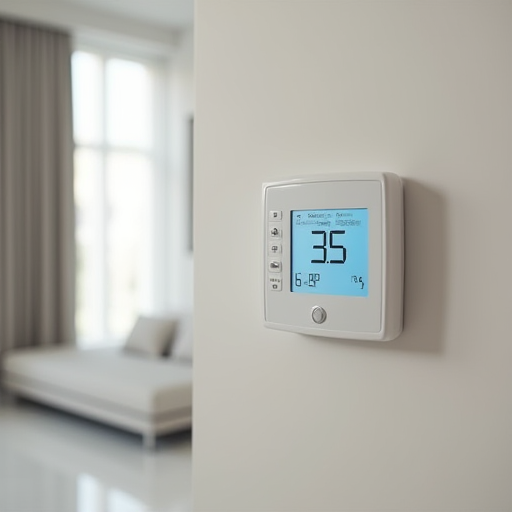 Enerji verimliliği için programlanabilir bir termostatlı bir oda.