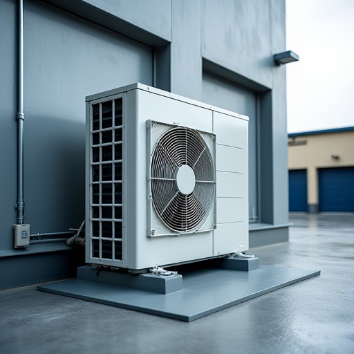 Bir VRF sisteminin dış ünitesi, bir sanayi bölgesinde.